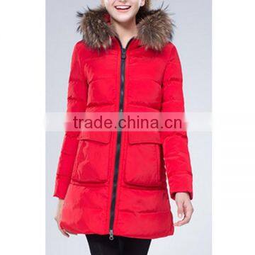 2015 New Listing Women Long Warm Down Coat With Fur Hoody photo-6
