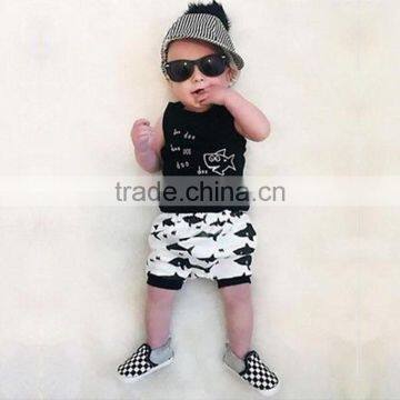 S17473A 2017 Boutique Little Baby Cotton Outfits Kids 2 Pcs Clothing Sets