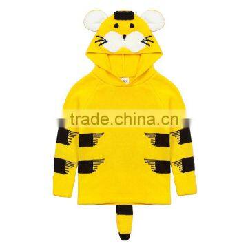 S17689A Autumn Baby Girl Cartoon Tiger Jacquard Cotton Sweater photo-4