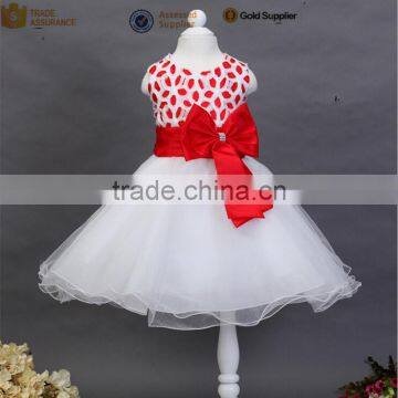 Walson Children Clothes Korean Fashion White Color Flower Girl Dress 3 Year Old Girl Dress photo-3