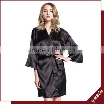 Silk robe Customized Bride Bridesmaid Embroidered Satin robe RW1-0002