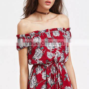 Scarlet 2017 Irregular Hem and Off-shoulder Chiffon Ladies Long Dress photo-6