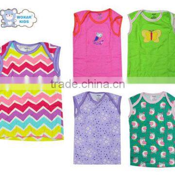2016 spring and summer hot sale 5 pack Newborn baby girl's Tshirt baby vest set