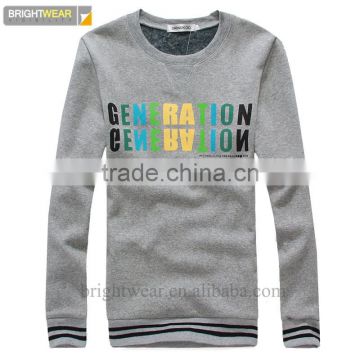 Men's cotton pullover fleece sweatshirt with multi-colored letter printing