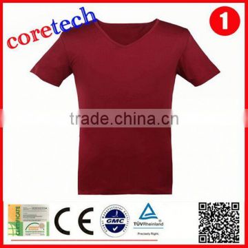 new cheap 100% polyester v-neck t-shirt factory