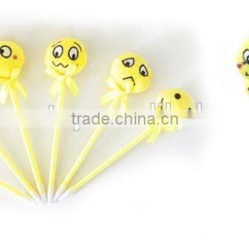 Popular custom promotion emoji plush ballpoint pen