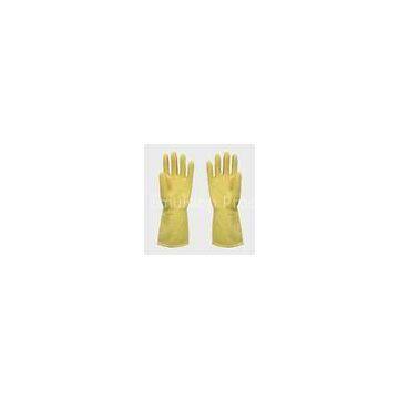 Natural color Reusable Latex Gloves , beaded / straight cuff gloves