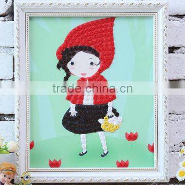 Children Diy Button Picture Handmade Button Stickers Craft Creative Toys for Kindergarten Kids