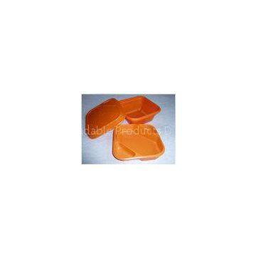 Orange Disposable Plastic Square Bowl For Food 700ml 145x145mm