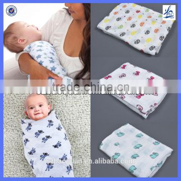 Wholesale Custom Soft Touch 100% Cotton Muslin Swaddle Baby Blanket