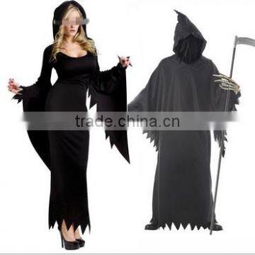 Sexy Female Halloween Long-Sleeve Black Witch Death Costume