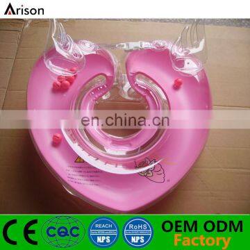 Heart shape inflatable baby neck ring inflatable infant collar ring infant bath ring with angel wings