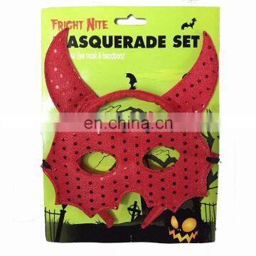 HH-0596 Party Halloween kids devil masquerade set eye mask with headband