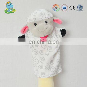 plush toy manufacture OEM stuffed animal sheep shape hand puppet toy