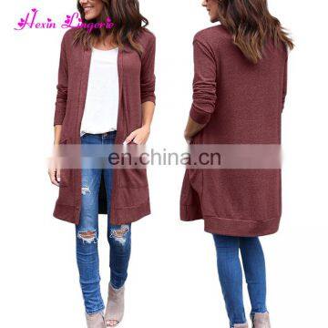 Knitting Sweaters Outerwear Pocket Long Women 2017 Latest Design Cardigan
