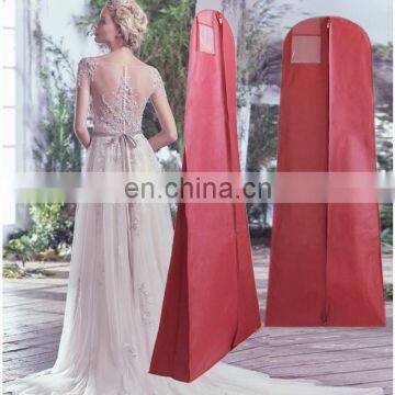 Wedding dress cover wholesale garment clothes storage zipbag 72inch with PVC pocket