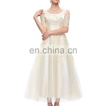 Grace Karin New Arrival 2015 Elegant Long Sleeve Lace Plus Size Evening Dress For Fat Women CL6051-2# photo-2