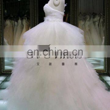 1A873 One Shoulder Ruche Sleeveless Ball Gown Evening Dress New Design 2016 photo-3