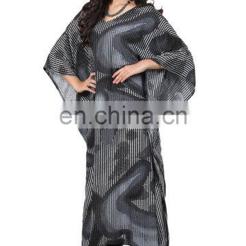 V-Neck Printed Kaftans / Casual Wear Digital Printed Moroccan Beach Kaftan 2017 (kaftans 2017) photo-3