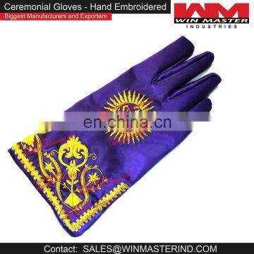 ceremonial hand embroidered gloves