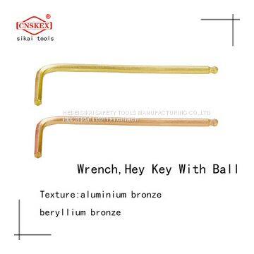 Non Sparking Tools Wrench Hex Key With Ball