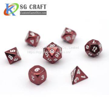 SueGao CARFT Factory Custom Colorful Polyhedral Metal Dice Set
