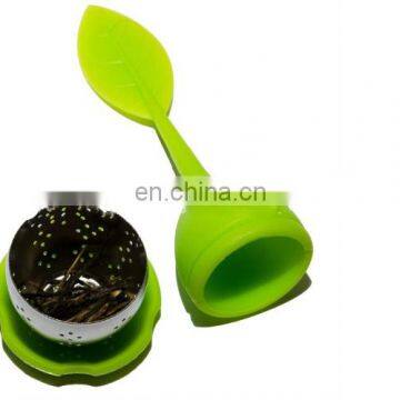 Wholesale Silicone & Stainless Steel Leaf Shape Tea Infuser / Tea Ball