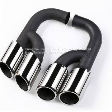 Km for Cayenne S Style 958 2011-2014 Exhaust Tip Exhaust Pipes Muffler Tips Tail Pipe Black Titanium photo-4