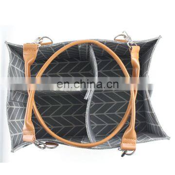 Customized Felt Diaper Caddy With Leather Corner photo-4