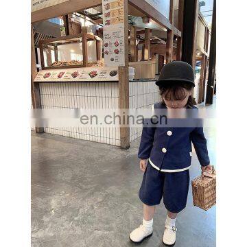 6834/Simple Fashion Fancy School Clothing Sets for Baby Girl Preppy Style Elegant Knit Suits