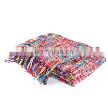 China Cheap Price Tropical Style Multi-Color Rainbow Throw Blanket 63" X 49" photo-6