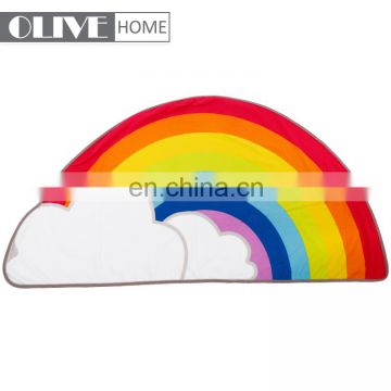 High Quality 100% Polyester Custom Photo Printed Beach Rainbow Towel For Beach