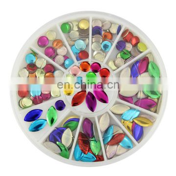 Wholesales Colorful Rhinestones for Nail Charm Round Olive Gem 3D Nail Art Decoration