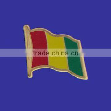 Custom design high quality cloisonne hard enamel filled Guinea Flag Lapel Pin