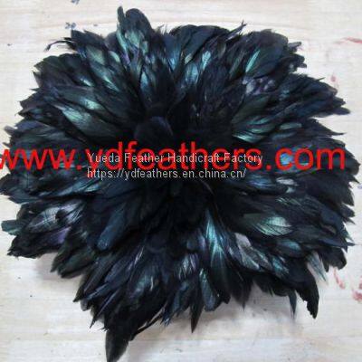 Dyed black Half-bronze rooster schlappens for Wholesale from China