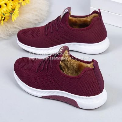 shoes, middle-aged and elderly plus velvet padded sports shoes, warm and non-slip mother's cotton shoes