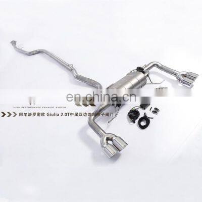 Car Exhaust for Alfa Romeo Giulia Stainless Steel Pipes Catback With Quad Double Tip photo-4