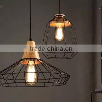 vintage metal cage wood light