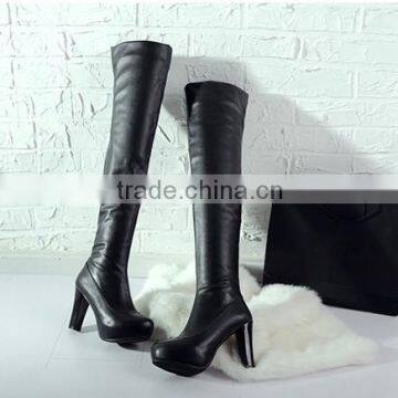 Geniune Cow Leather Women Long Tight Over the Knee Boots 2016 photo-2