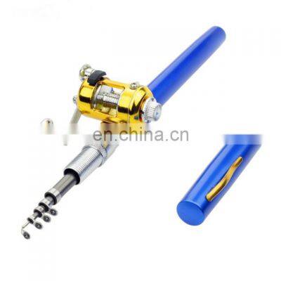 Mini Portable Pocket Fish Pen Aluminum Alloy Fishing Rod Pole Reel pesca Wholesale Children rods gift