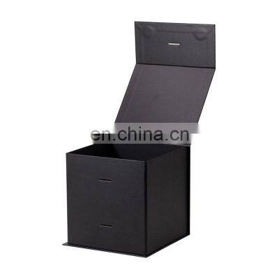 Black Square Cube Custom Eco-friendly 17.5cm Magnetic Lid Gift Boxes Packaging