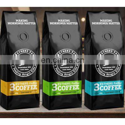China Supplier Coffee Bean Bag Resealable Gravure Printing Back Seal With Side Gusset