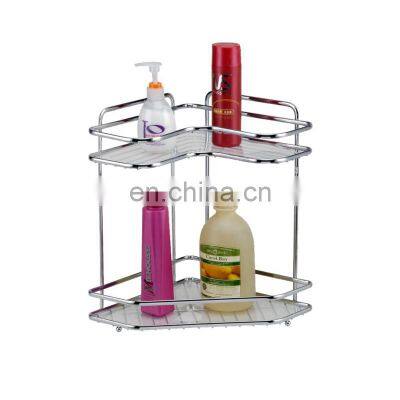 Household Bathroom Rack Two Layer Durable Space Bathroom Wall Corner Shower Shelves