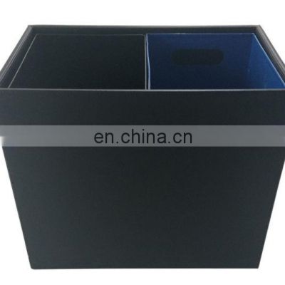 Hotel furniture supply leather waste bin leather products recycle bin two compartments