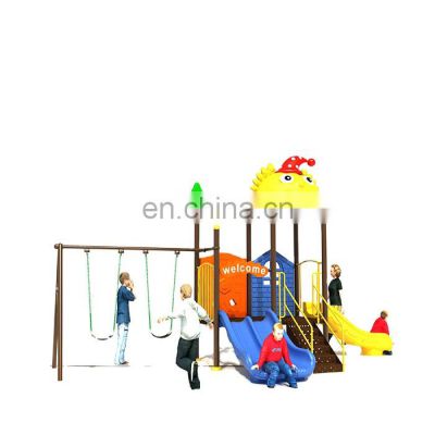 Preschool outdoor plastic slide playground swing set