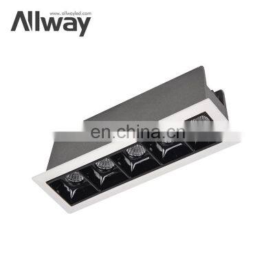 High Quality 5 Lights Tri Color Indoor Office School SMD 10Watt Rectangle LED Linear Downlight