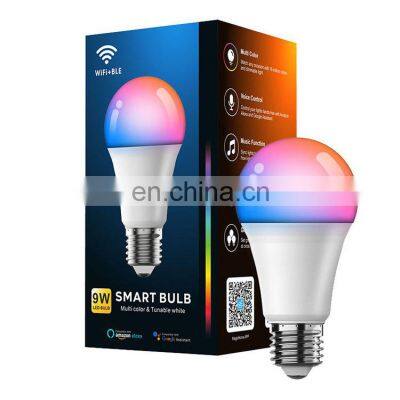 10W 9W A60 Dimming Alexa Voice Control Mobile Phone 2.4G Remote Control Music Bulbs Light Remote Timing WIFI Smart Bulb