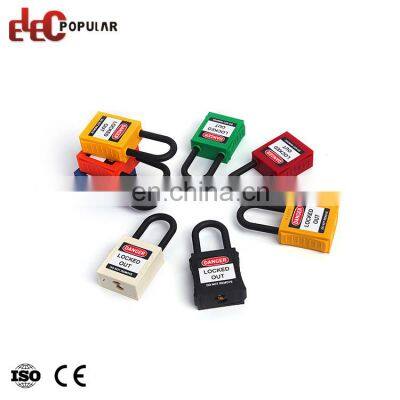 Custom Color Available High Security Lightweight Nylon Shackle ABS Safety Padlock