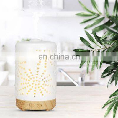 Ultrasonic Diffuser For Essential Oil White Ceramic Aromatherapy Diffuser 7 Color Changing Light