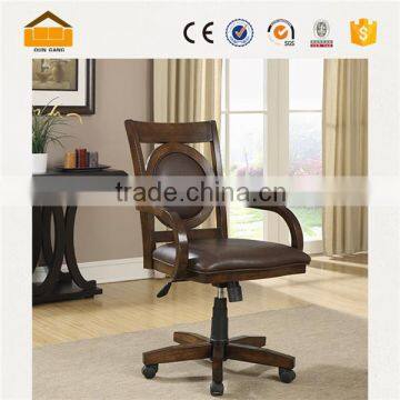 Hot Sale Wooden Black Leather Office Chair photo-3